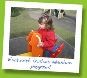 My daughter playing at Wentworth Gardens Adventure playgrounds